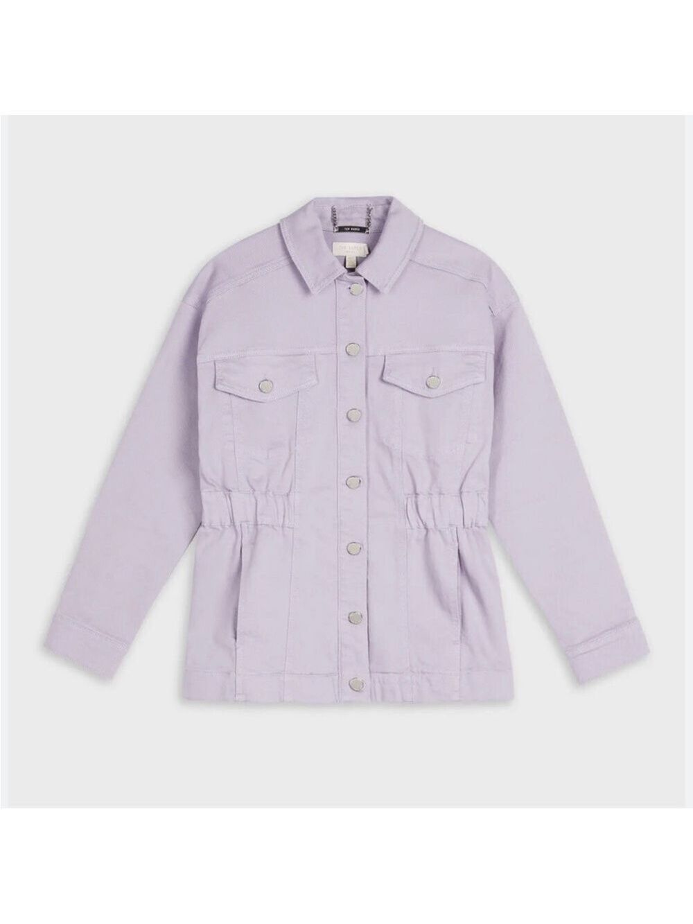 Ted Baker Sofiaz Oversized Denim Jacket in Lilac Size 12 nwt - Picture 7 of 13